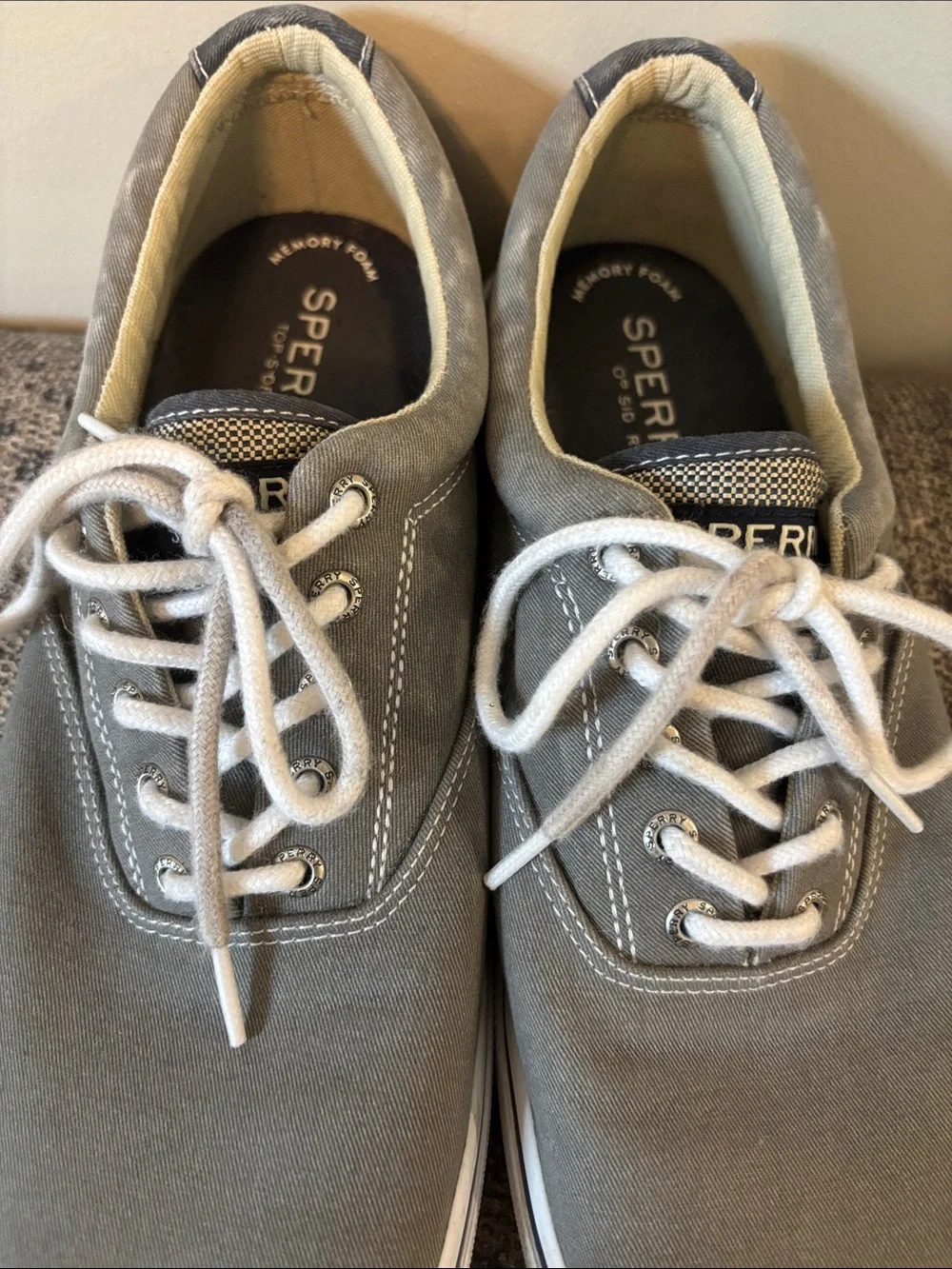 Sperry Top-Sider Men's Halyard CVO Canvas Sneakers Gray Size 11.5 Memory Foam